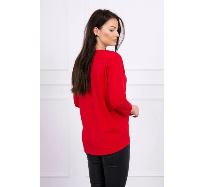 Blúzka s 3D grafikou, čipková červená