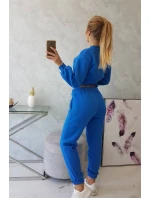 Hrejivá súprava s krátkou mikinou nevädzovo modrá