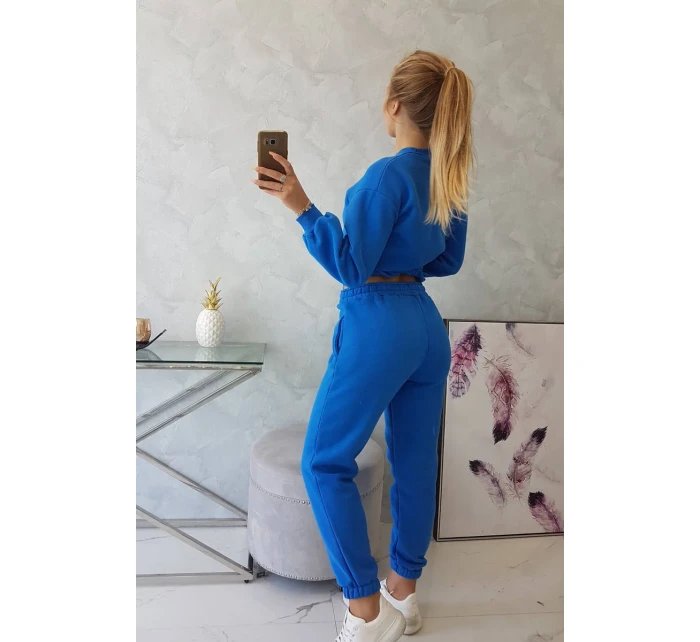 Hrejivá súprava s krátkou mikinou nevädzovo modrá