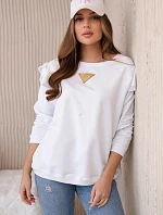 Bavlnená blúzka s volánikmi na ramenách biela