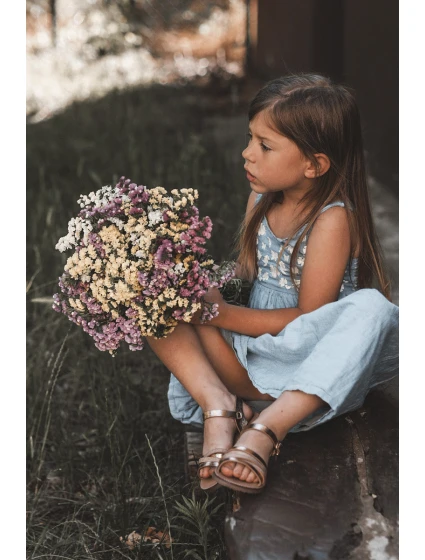 Dziecięce Sandały Z Paseczkami Różowe Złoto Isla