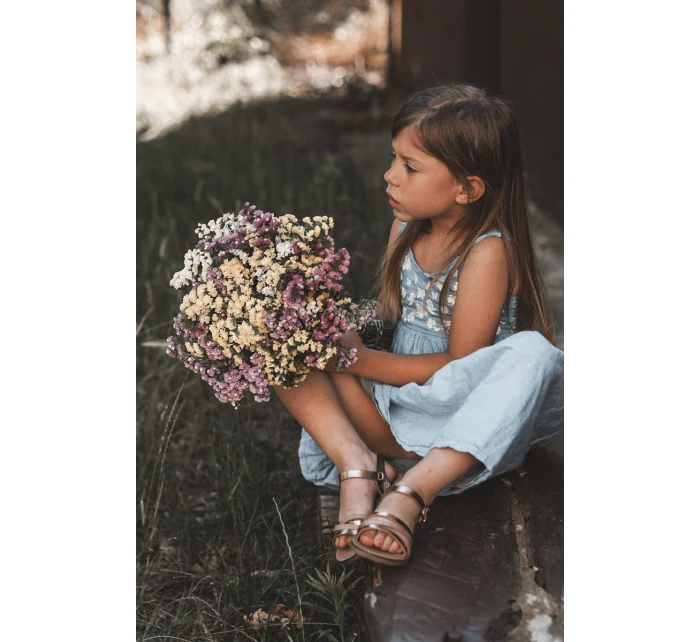 Dziecięce Sandały Z Paseczkami Różowe Złoto Isla