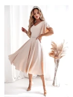 Večerné šaty model 208821 beige - With You Večerné šaty model 208821 beige - With You