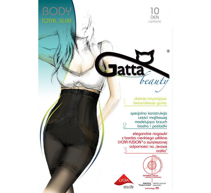 Dámske pančuchové nohavice Gatta Body Total Slim Fusion 10 den 5-XL