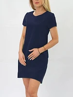 Tmavo modré trapézové šaty (435ART)