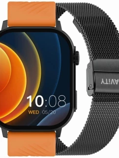 Inteligentné hodinky Gravity GT15-2 Orange Silicone Strap + Black Bracelet