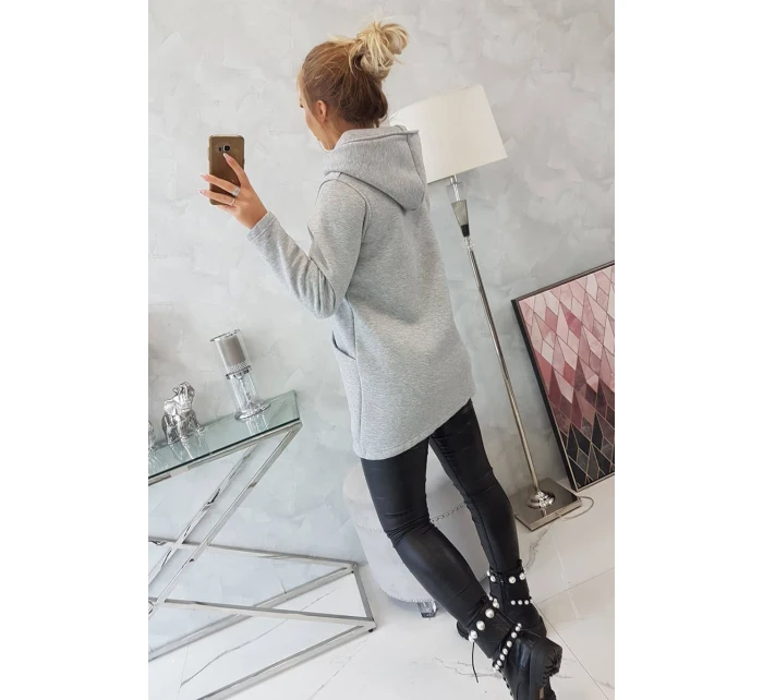 Zateplená mikina s asymetrickým zipem šedá Zateplená mikina s asymetrickým zipem šedá