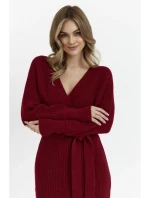 M810 Svetrové šaty s výstrihom do V - bordové M810 Svetrové šaty s výstrihom do V - bordové