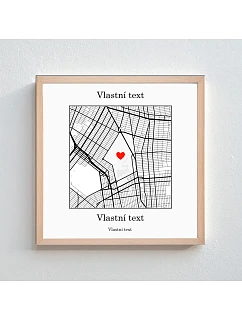 Personalizovaný magický fotorámik – štvorcový 20x20 – mapa