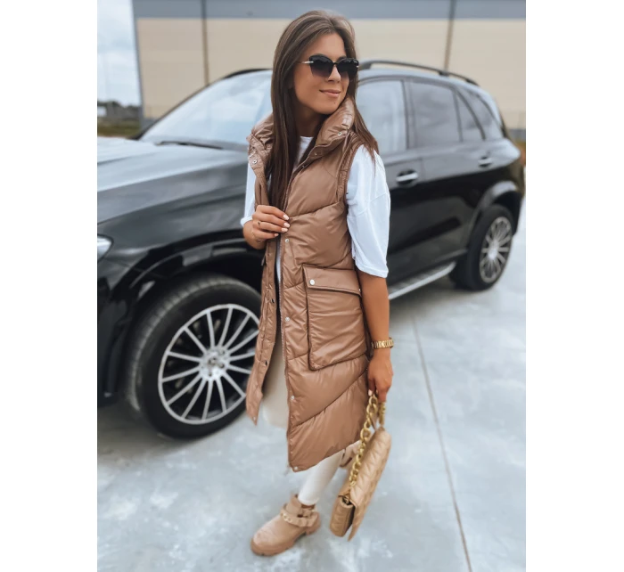 Dámská prošívaná vesta camel Dstreet model 21965444 - FashionStreet