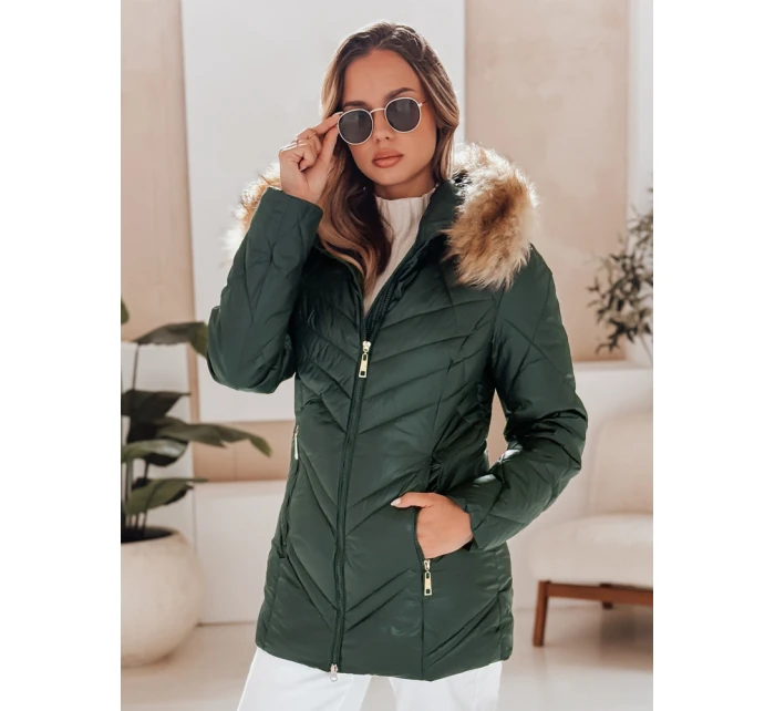 Dámská prošívaná zimní bunda zelená Dstreet model 21971749 - FashionStreet