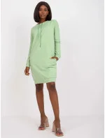 Dámské teplákové mini šaty v pistáciové barvě model 20840800 - Factory Price Dámské teplákové mini šaty v pistáciové barvě model 20840800 - Factory Price