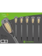 DANCING FLAMES SOLAR LAMP 12 LED SMD 7,5x7,5x46,5 cm KPL 5SZT