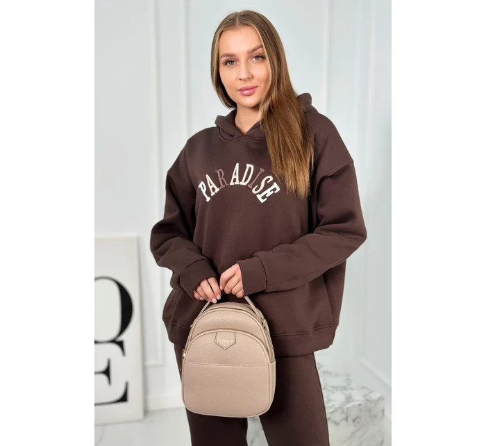 Bavlněná souprava s vyšívaným nápisem Paradise zelený