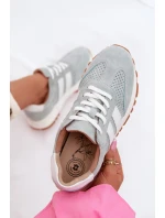 Dámské tenisky z přírodního semiše mátové model 22007477 - EVENTO