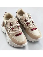 Béžové dámske športové topánky so zvieracím motívom (VIVI1038)