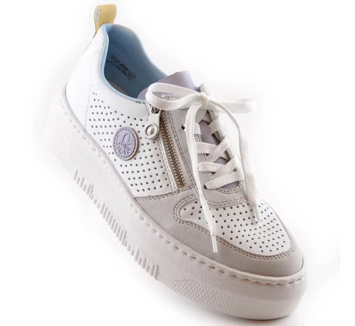 Pohodlné poltopánky Rieker W RKR589 white Pohodlné poltopánky Rieker W RKR589 white
