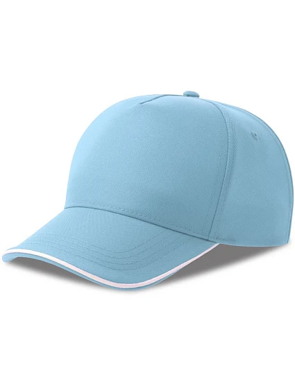 Atlantis Headwear Recy Five Piping – 5-panelová sendvičová čiapka 33.0282 svetlo modrá/biela Atlantis Headwear Recy Five Piping – 5-panelová sendvičová čiapka 33.0282 svetlo modrá/biela