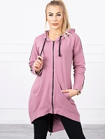 Mikina so zipsom na chrbte tmavo ružová