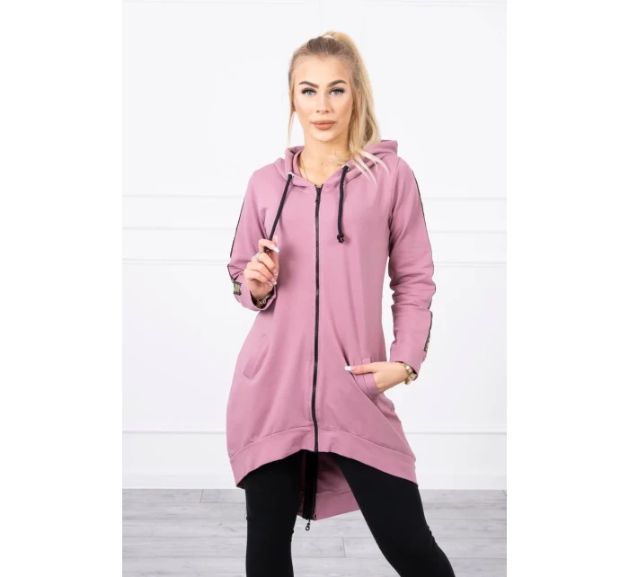 Mikina se zipem na zádech tmavě růžová