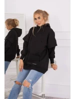 Zateplená mikina s model 18749382 zipem černá - K-Fashion