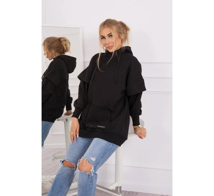 Zateplená mikina s model 18749382 zipem černá - K-Fashion