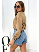 Semišová mikina na zips béžový Semišová mikina na zips béžový