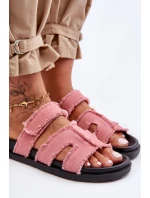 Dámské sandály na zip Růžové model 21628628 - Boto