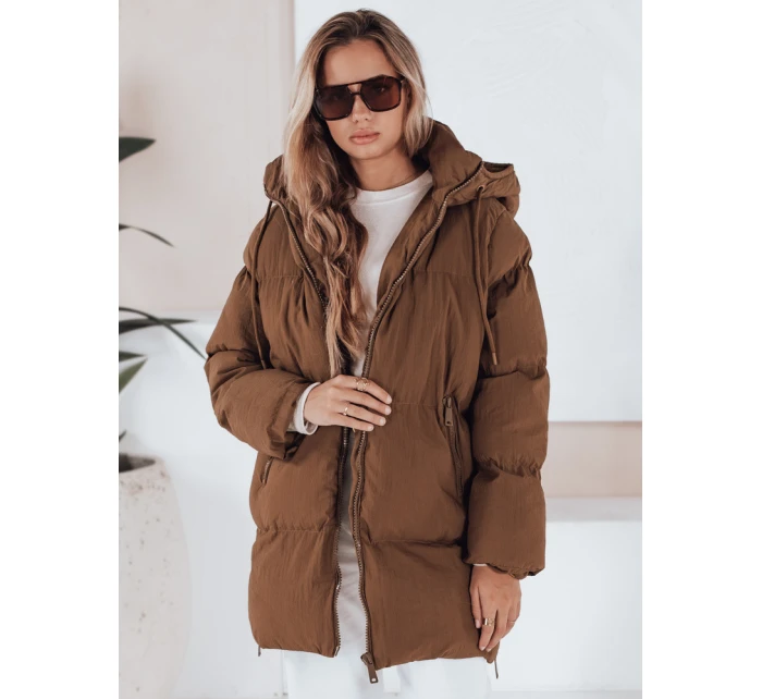 Dámska prešívaná bunda LETLIS camel FashionStreet TY3245