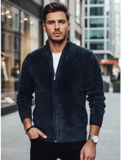 Pánský rozepínací svetr tmavě modrý Dstreet model 21982368 - FashionStreet