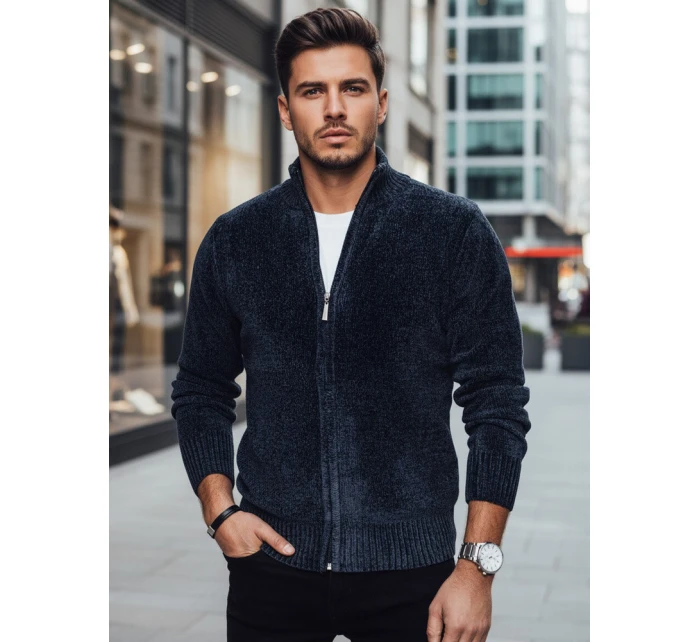 Pánský rozepínací svetr tmavě modrý Dstreet model 21982368 - FashionStreet
