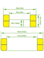 2-rodinná zaoblená 2-krúžková zaoblená umývadlová misa Rainbow 195x140x47 cm 51470