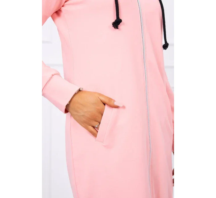 Mikina s kapucňou lososová