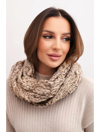 Dámsky vlnený vlnený šál na zimu KN24 tmavo béžový Dámsky vlnený vlnený šál na zimu KN24 tmavo béžový