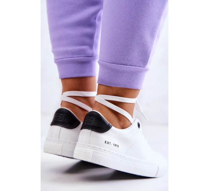 Kožené tenisky Big Star model 21580472 bílé a Černá - Big Star Shoes Kožené tenisky Big Star model 21580472 bílé a Černá - Big Star Shoes