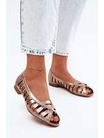 Kožené prolamované baleríny Maciejka P7540-25 Zlaté