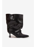 Dámske členkové čižmy na ihlovom podpätku Inarisse - čierne Dámske členkové čižmy na ihlovom podpätku Inarisse - čierne