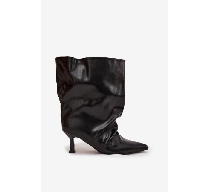 Dámske členkové čižmy na ihlovom podpätku Inarisse - čierne Dámske členkové čižmy na ihlovom podpätku Inarisse - čierne