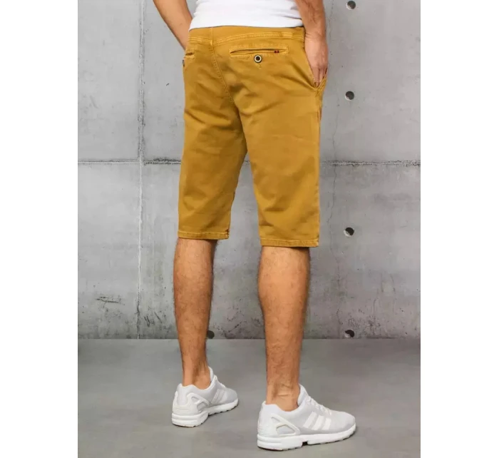 Pánske horčicové džínsové šortky FashionStreet SX1434 Pánske horčicové džínsové šortky FashionStreet SX1434