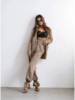 Dámsky oblek cappuccino s ľanom (VE48) Dámsky oblek cappuccino s ľanom (VE48)