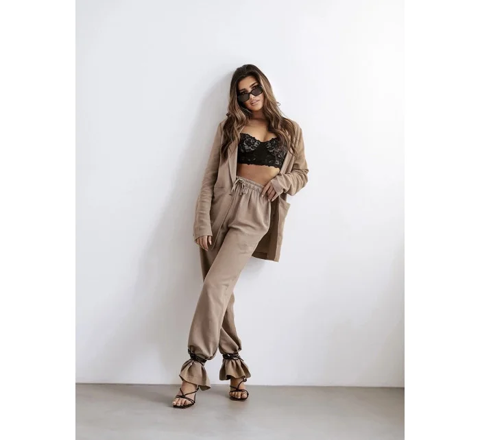 Dámsky oblek cappuccino s ľanom (VE48) Dámsky oblek cappuccino s ľanom (VE48)