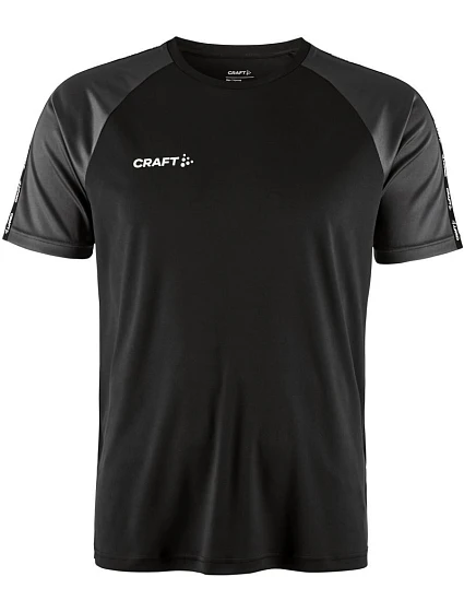 Craft Teamwear Squad Go Contrast Jersey M Pánske kontrastné športové tričko 82.2725 čierna/žulová Craft Teamwear Squad Go Contrast Jersey M Pánske kontrastné športové tričko 82.2725 čierna/žulová