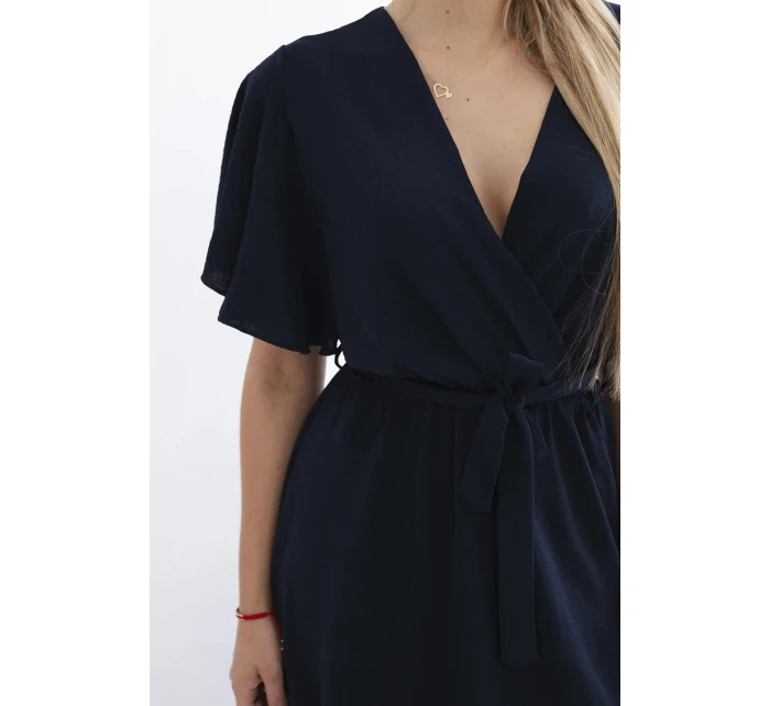 Šaty s model 21915247 výstřihem námořnická modř - K-Fashion Šaty s model 21915247 výstřihem námořnická modř - K-Fashion