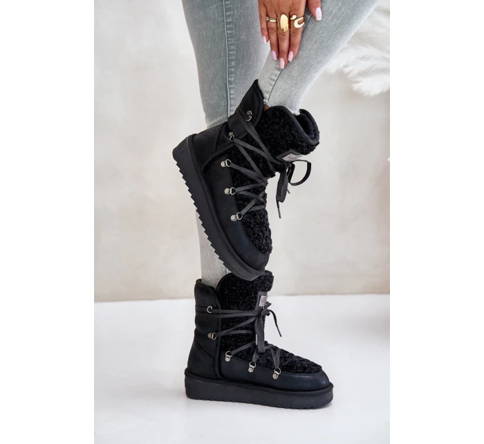 Śniegowce Na Platformie Wegańskie D.Franklin DFSH370004 Czarne Śniegowce Na Platformie Wegańskie D.Franklin DFSH370004 Czarne