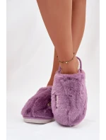 Kožešinové dámské pantofle fialové model 21772478 - Boto
