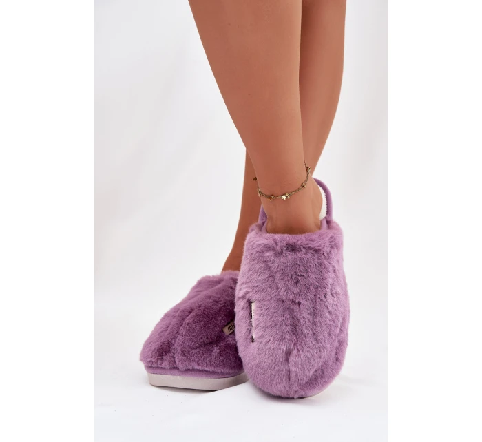 Kožešinové dámské pantofle fialové model 21772478 - Boto