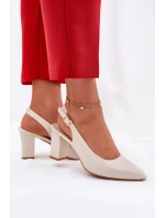 Dámske pohodlné lodičky na podpätku Sergio Leone - perleťové Dámske pohodlné lodičky na podpätku Sergio Leone - perleťové