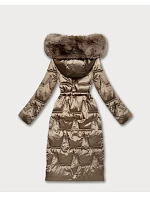 Dámska zimná bunda so šnúrkou v páse S'West dark beige (B8522-12) Dámska zimná bunda so šnúrkou v páse S'West dark beige (B8522-12)