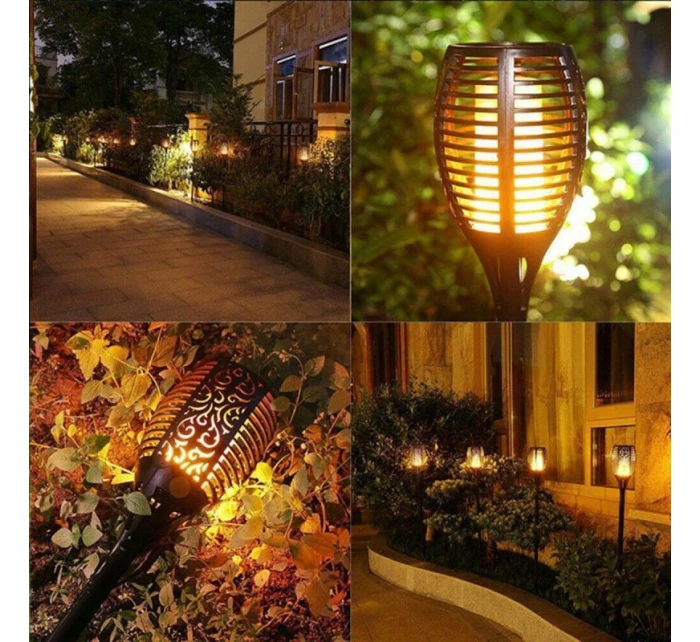 SOLÁRNA LAMPA TANCUJÚCE PLAMENE 10X10X79CM 36 LED