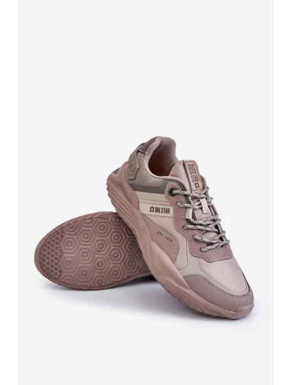 Męskie Lekkie Sneakersy Memory Foam System Big Star LL174151 Beżowe